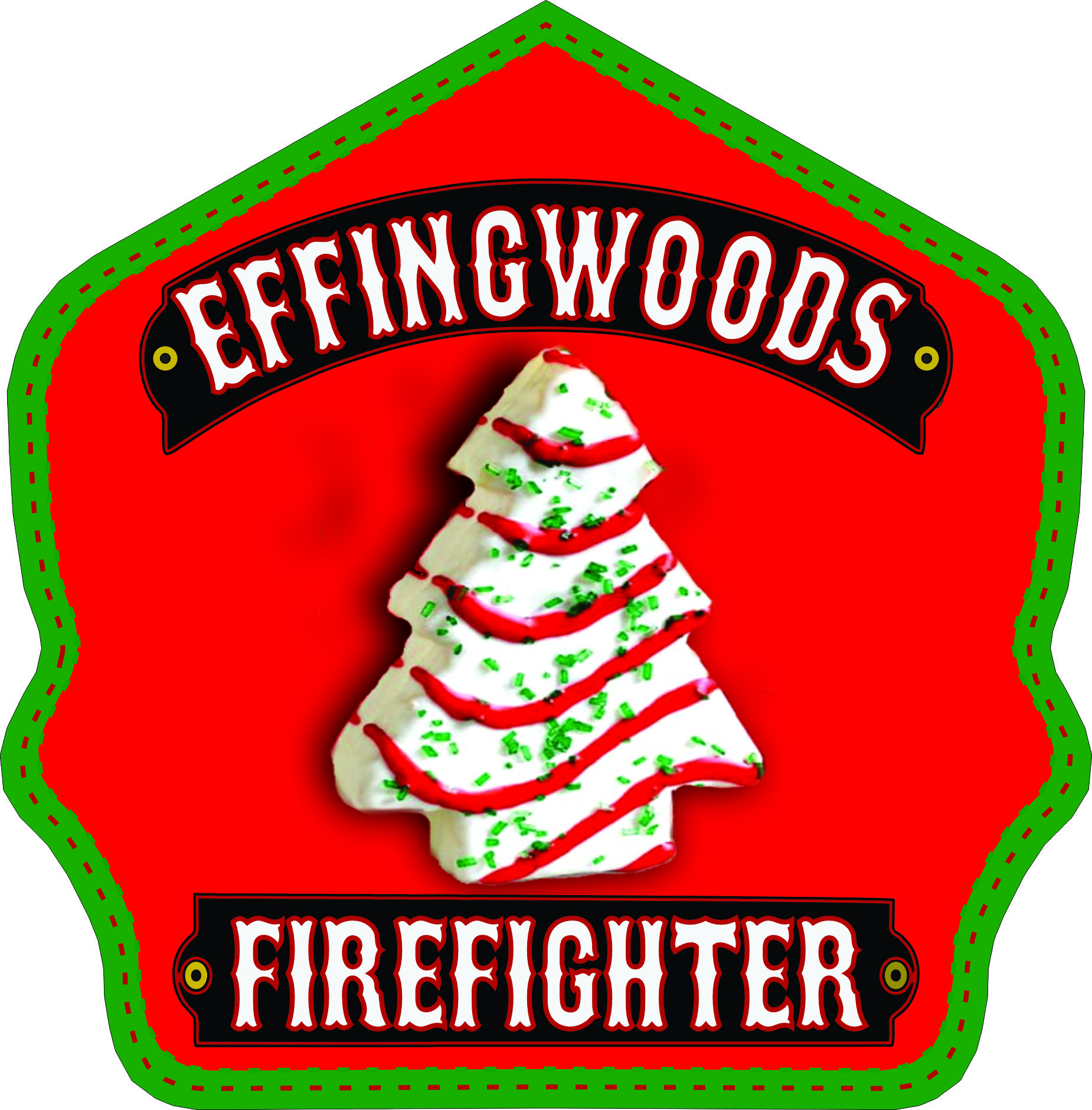 Flashover Graphix Christmas Special Leather Fire Helmet Shield by