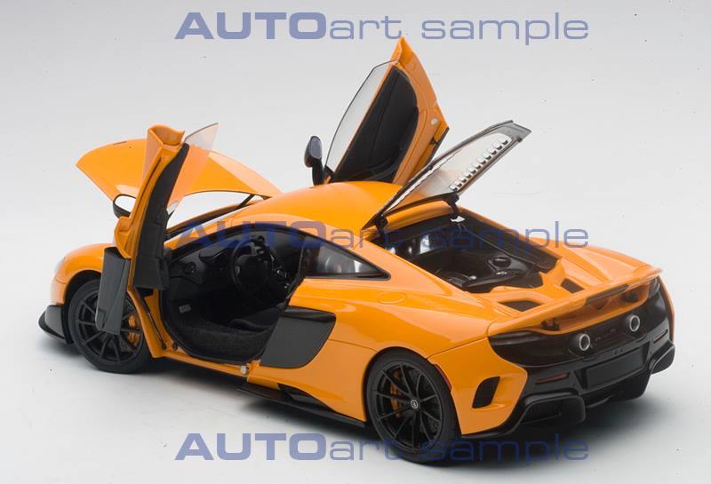 McLaren Senna Trophy Mira Orange And Black Carbon Accents 1/18 Model Car Autoart 76078