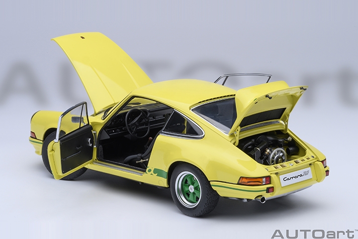 Porsche 911 Carrera 2.7 RS Light Yellow /Green Stripes in 1:18