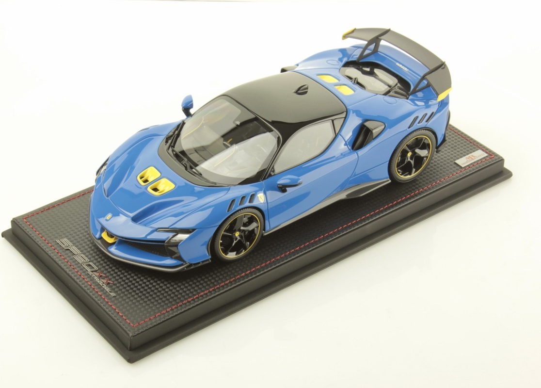 Ferrari SF90XX Stradale Azzurro Dino in 1:18 scale by MR Collection