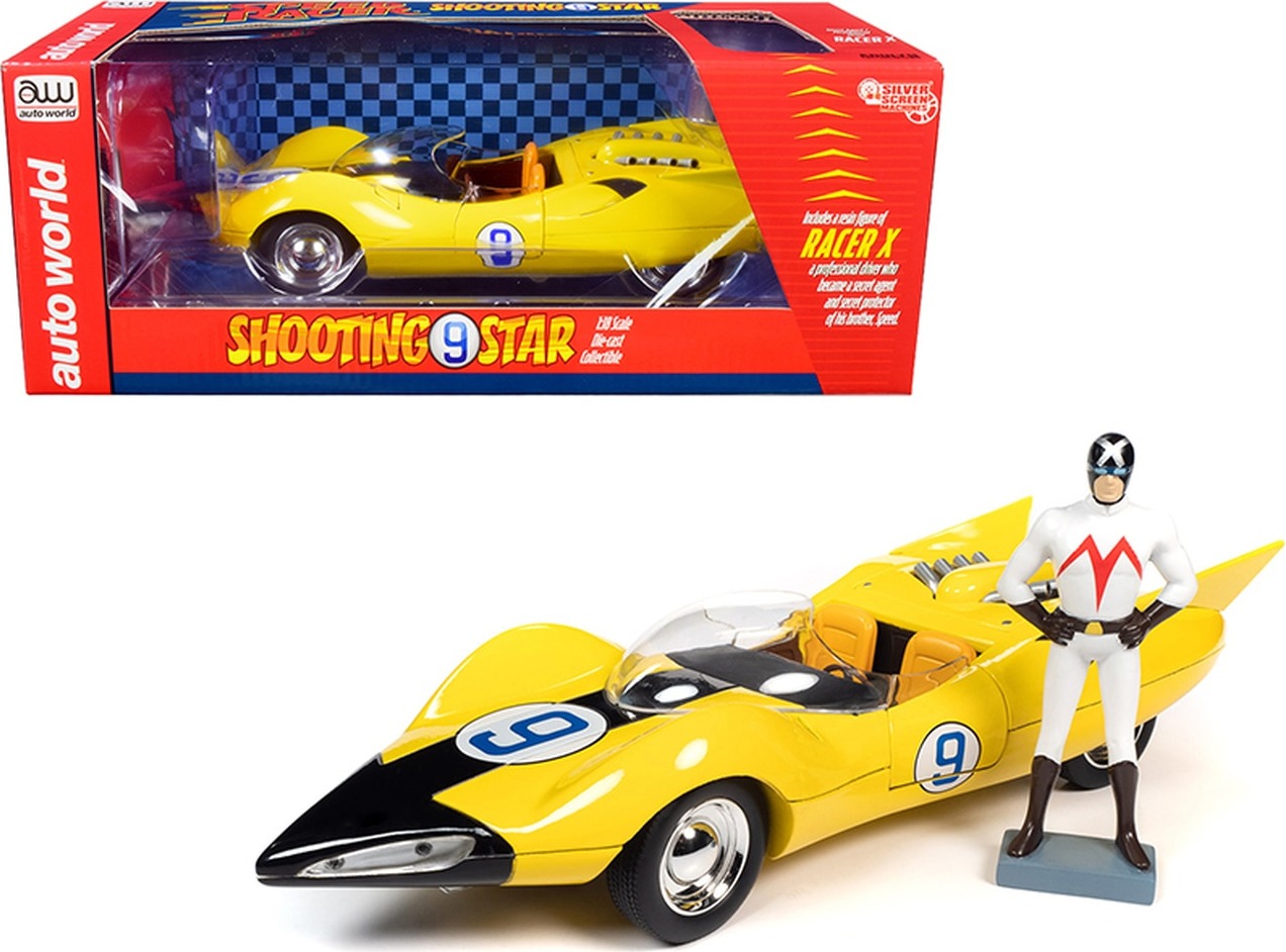Speed Race Shooting Star Car and Racer X Figurine in 118 scale Diecast
