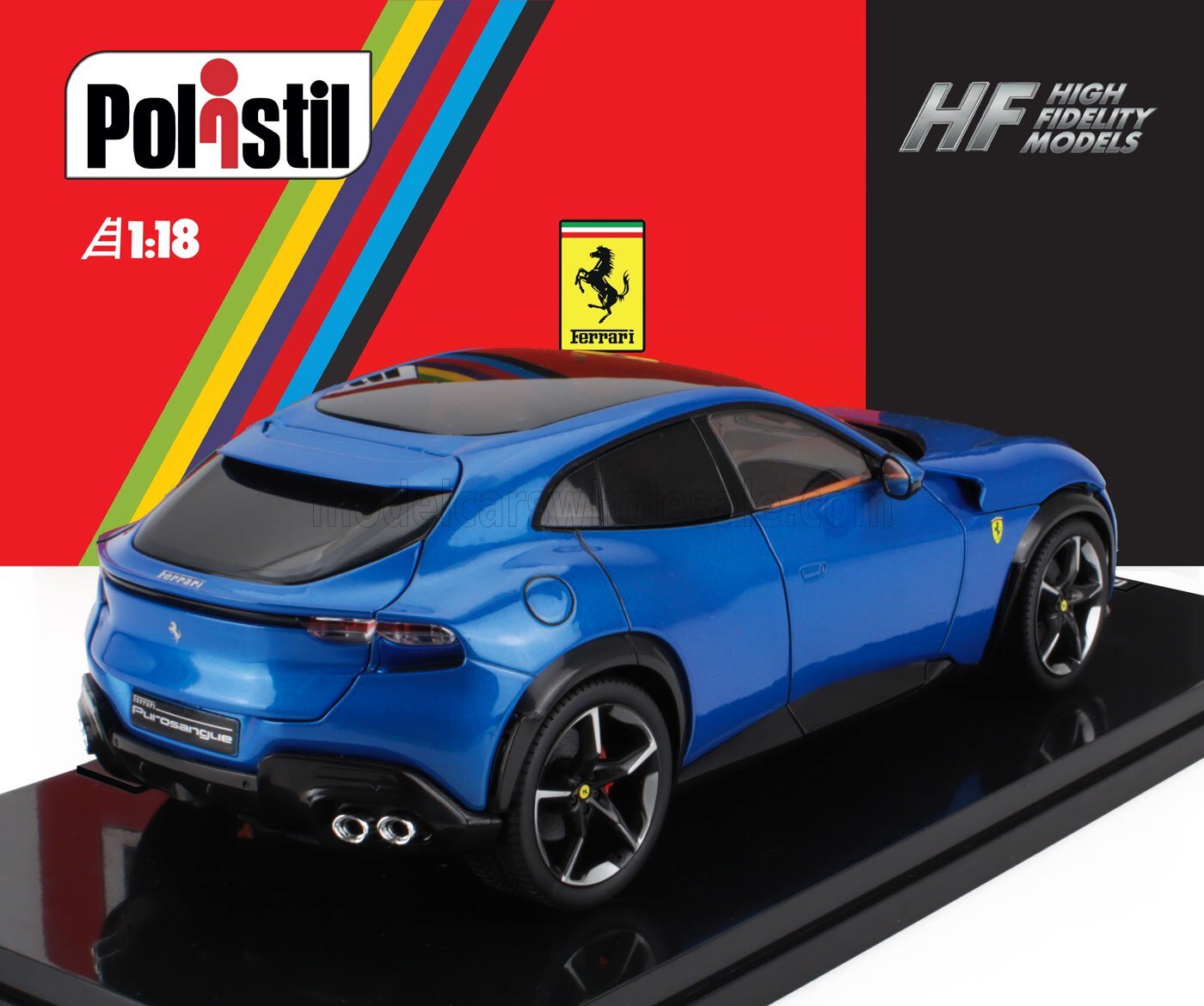 2022 Ferrari Purosangue Blu Corsa Blue Metallic in 1:18 scale w