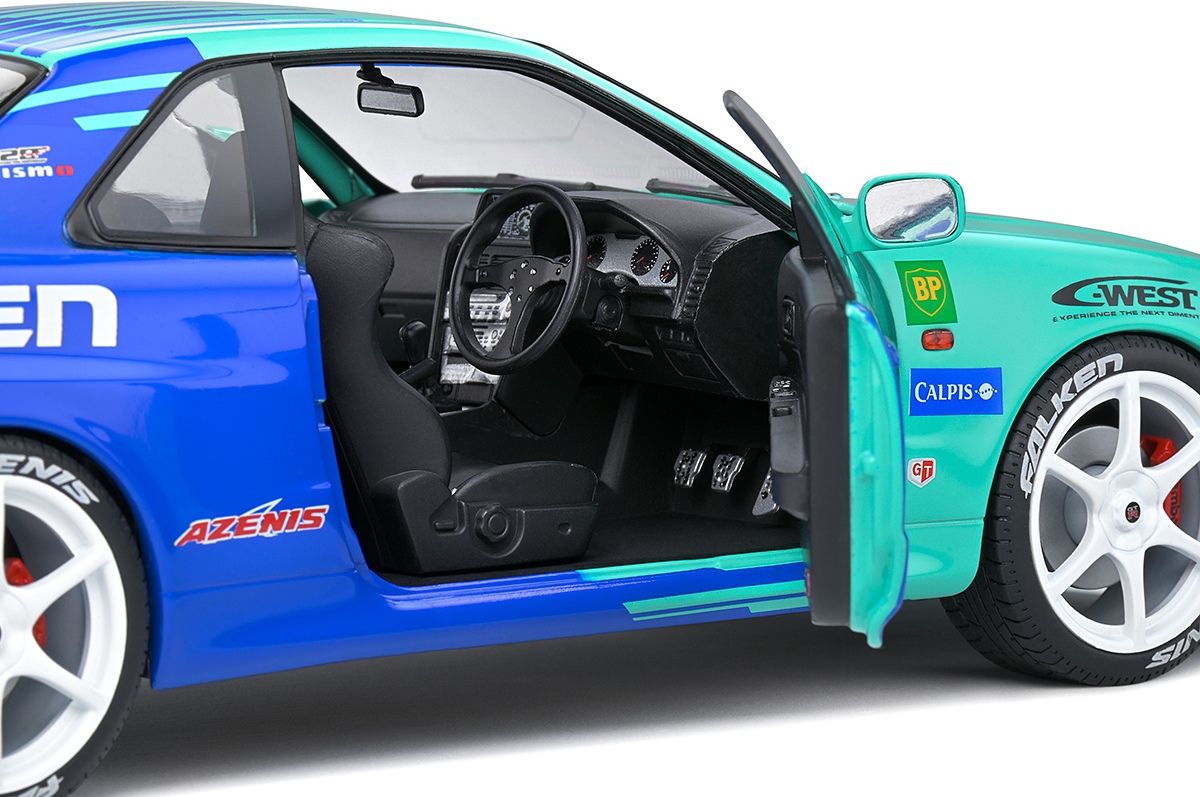 1/18 BNR34 ファルケン　GT-R Solid S 1999 Nissan Skyline (R34) GT-R Falken Drift Livery 1:18