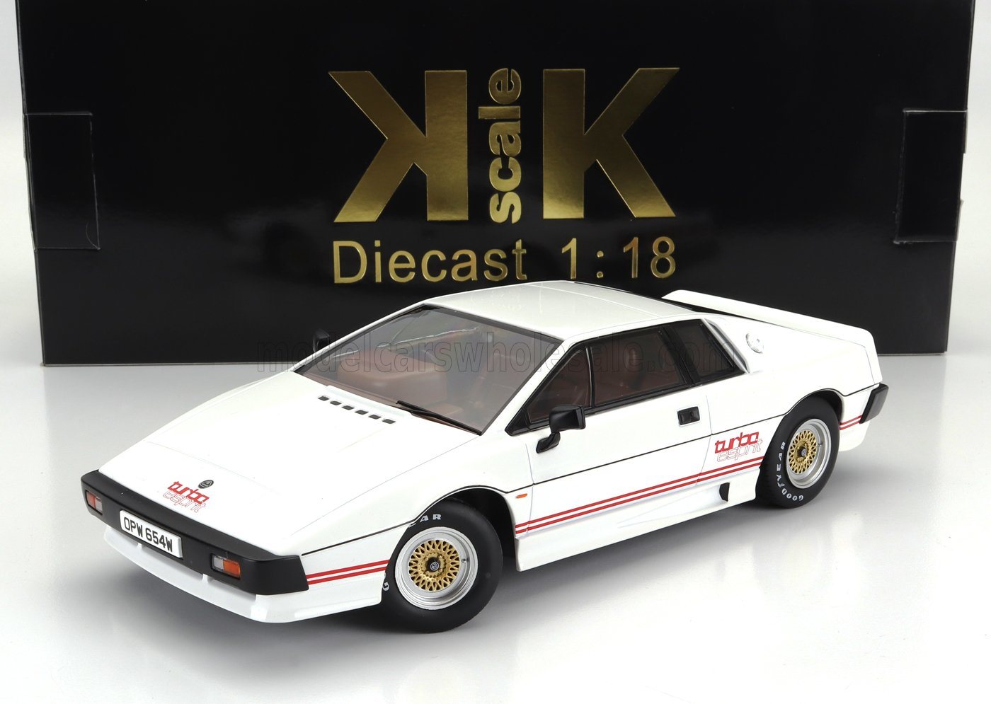 1981 Lotus Esprit Turbo White in 1:18 scale by KK Diecast