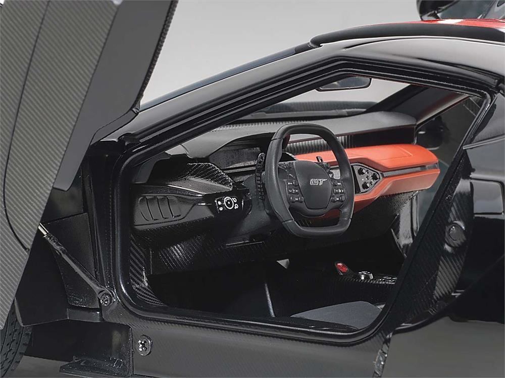 AUTOart Ford GT 1/18 ブラック/オレンジダイキャスト￼ 2017 FORD GT SHADOW BLACK WITH ORANGE STRIPES 1/18 MODEL CAR