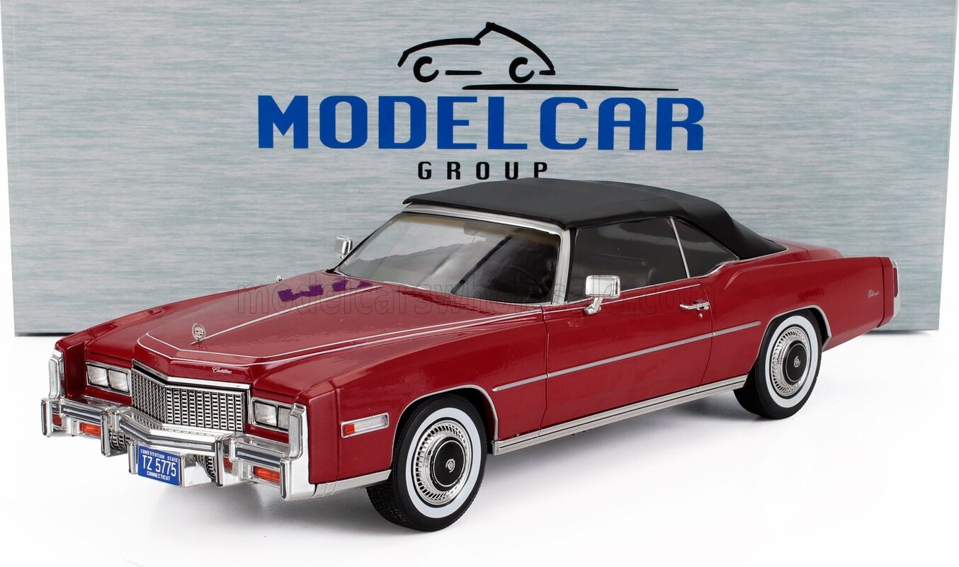 1976 Cadillac Eldorado Cabriolet Open Top Red in 1:18 scale by MCG