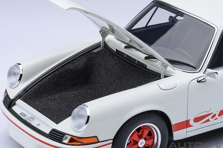 AUTOart 1/18 PORCHE Carrera RS 訳あり Porsche 911 Carrera 2.7 RS GP White/Red Stripes in 1:18 scale by