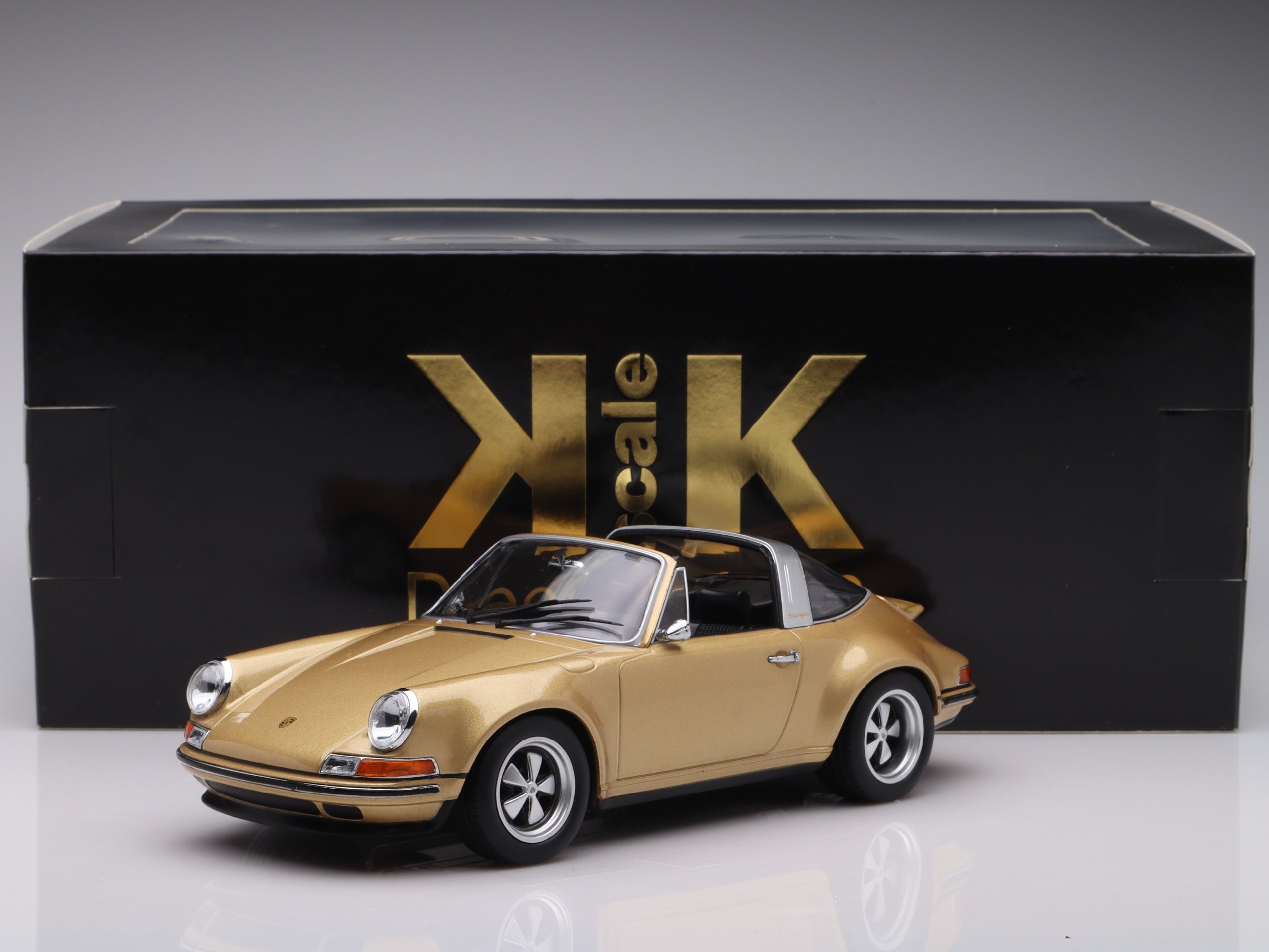 KK Scale 1/18 - Porsche 911 Singer Targa - Verte Métallisée - Modèle Diecast Neuf