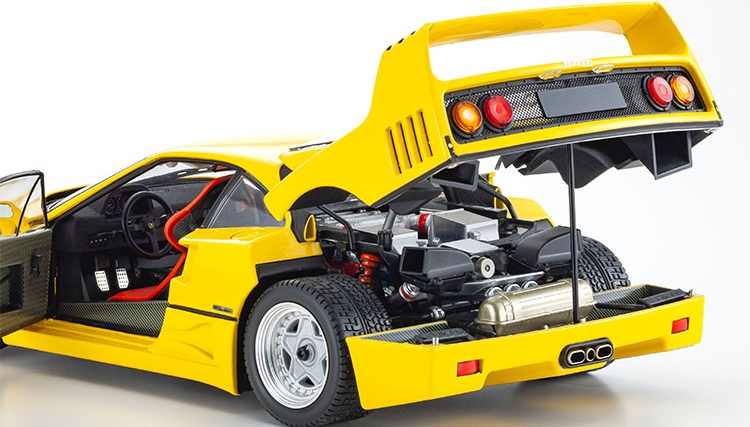 Ferrari F40 Yellow in 1:18 scale by Kyosho Diecast Models