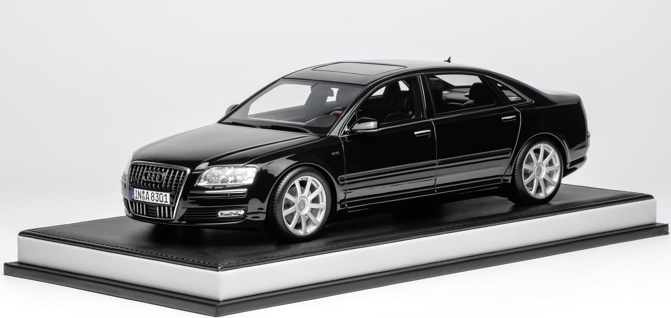 2008 Audi A8 L W12 Quattro Black in 1:18 scale by Fine Scale