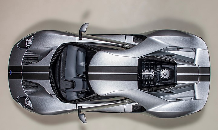 Autoart 1/12 Ford GT 2017 Ingot Silver Black Stripes - Modèle Neuf AA12108