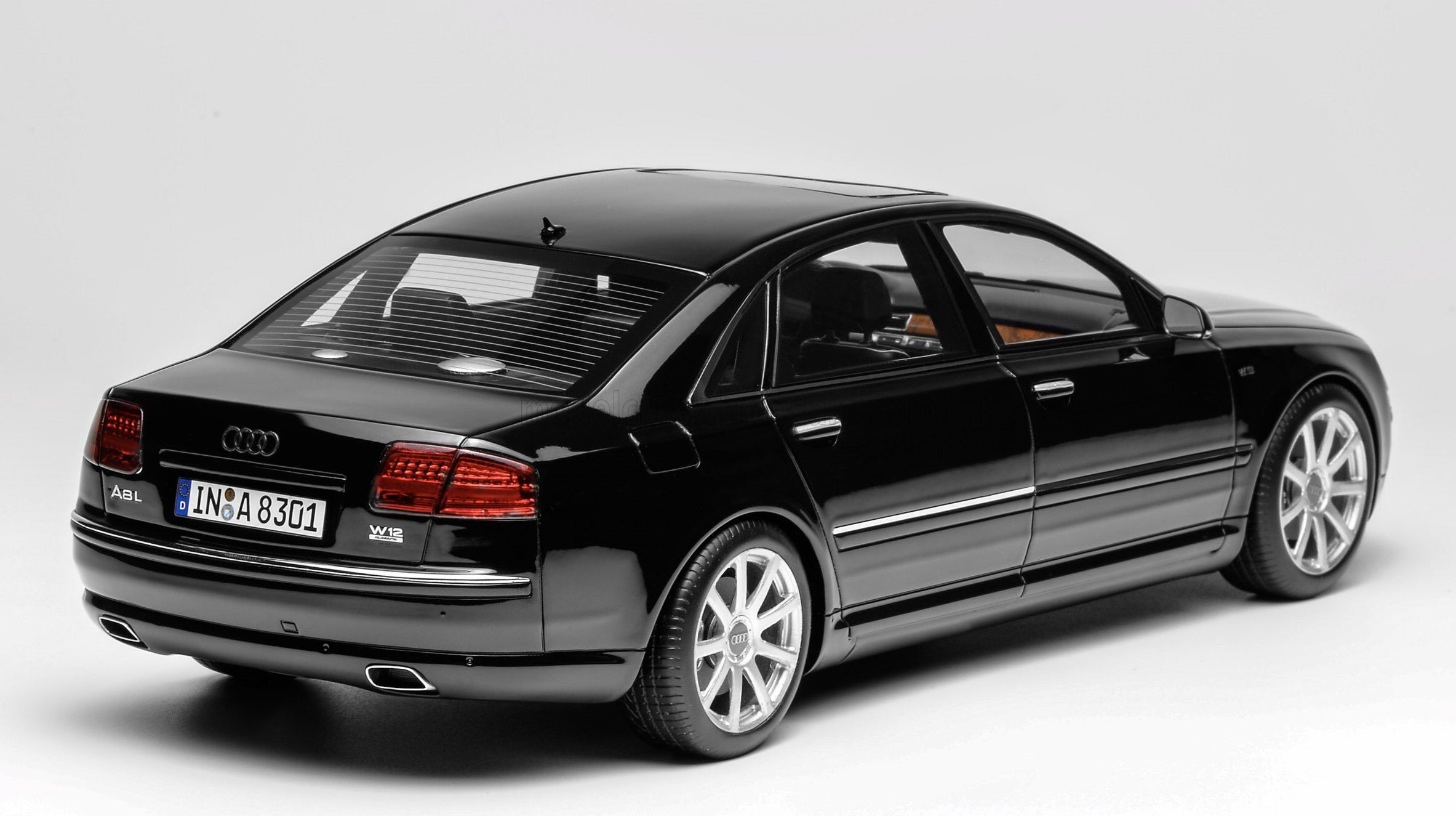 2008 Audi A8 L W12 Quattro Black in 1:18 scale by Fine Scale Models