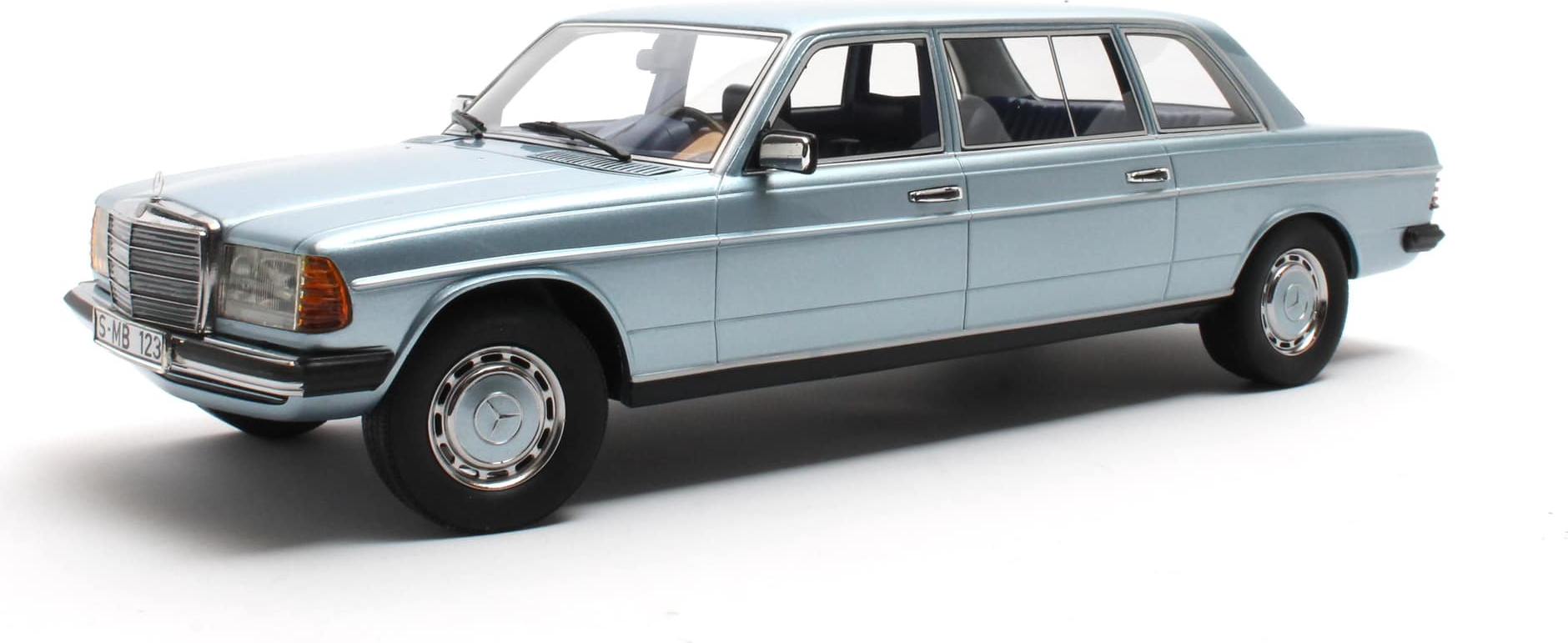 Mercedes E250 W123 Lang Bleu diamant de 1978 au 1/18 de Cult Models