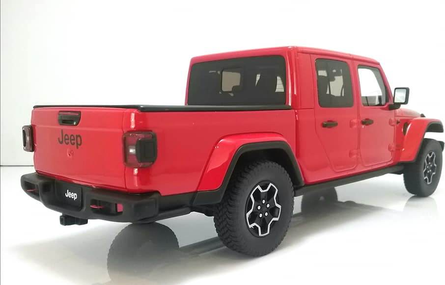 2019 Jeep Gladiator Rubicon Firecracker Red in 1:18 Scale by GT
