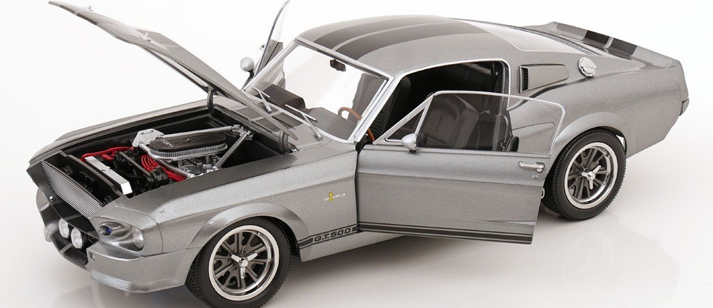 1967 Ford Mustang Shelby GT500 Eleanor Coupe Grey/Black in 1:12