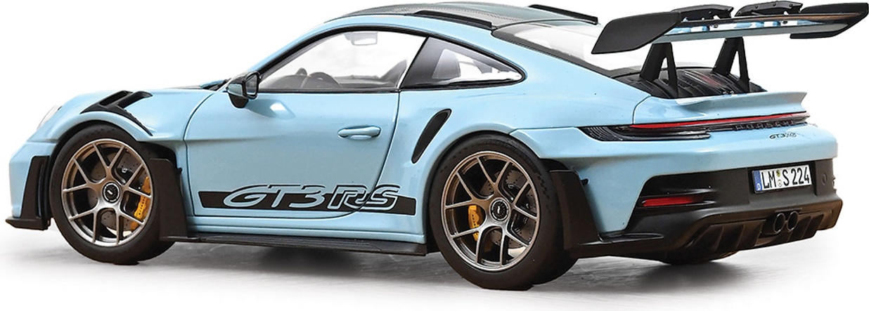 New Porsche 911 GT3 RS w/ Weissach Pack Light Blue in 1:18 scale