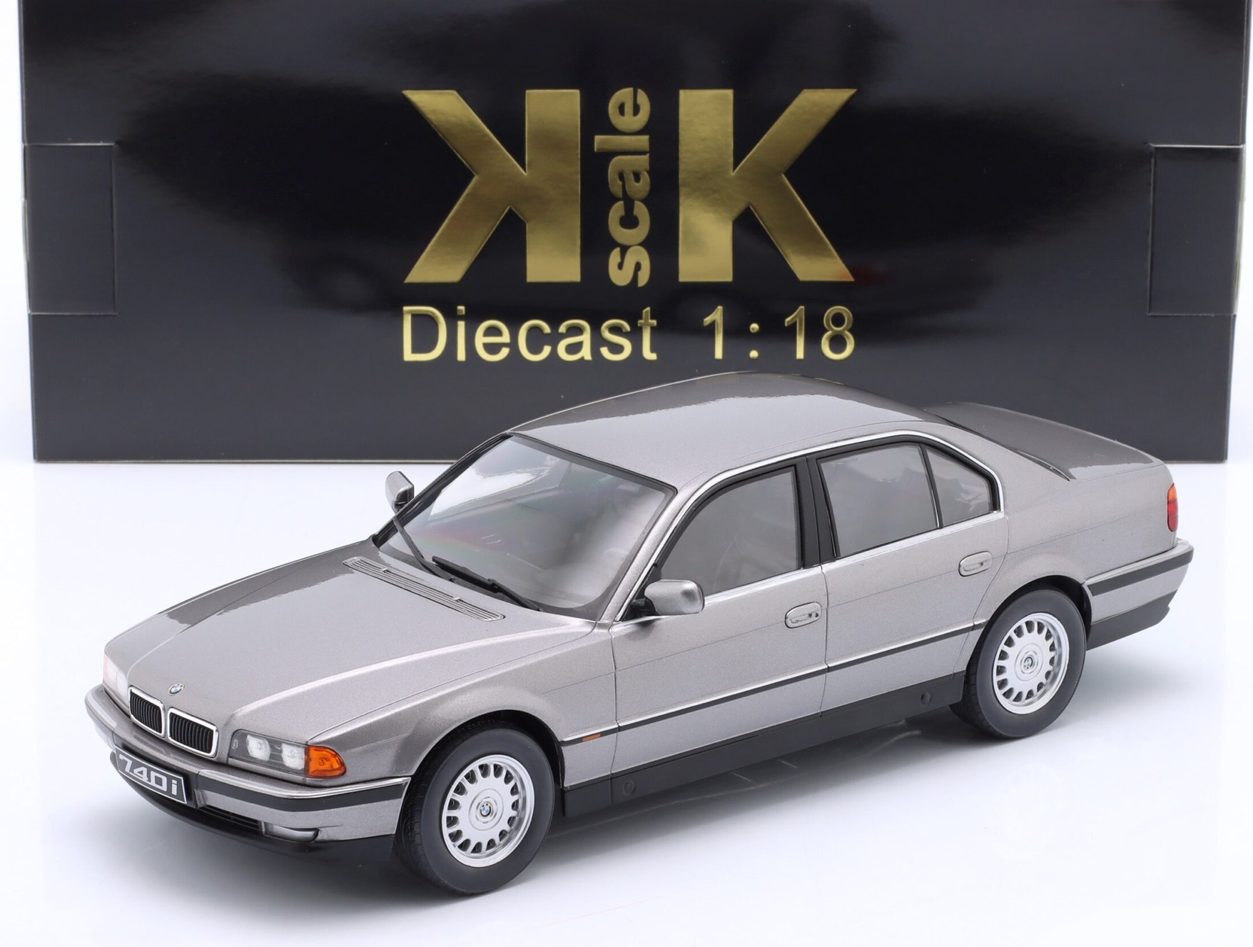 1994 BMW 7-Series 740i (E38) Grey Metallic in 1:18 scale by KK Diecast