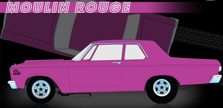 1965 Plymouth AWB - Moulin Rouge in 1:18 scale by Acme Diecast