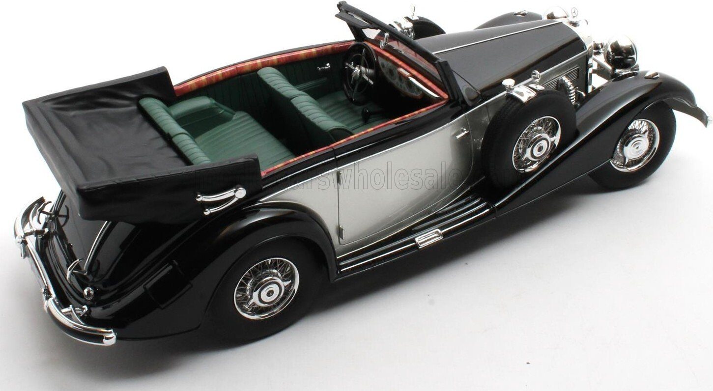 1938 Mercedes Benz 540K Cabriolet B Open Top Black/Silver 1:18 by