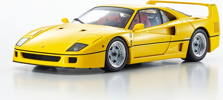 Ferrari F40 Yellow in 1:18 scale by Kyosho Diecast Models