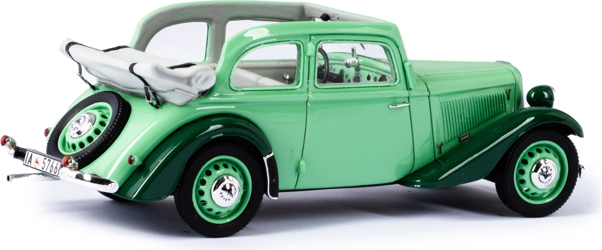 1934-41 Adler Trumpf Junior cabrio-limousine zweifarbig grün 1/43 Resine