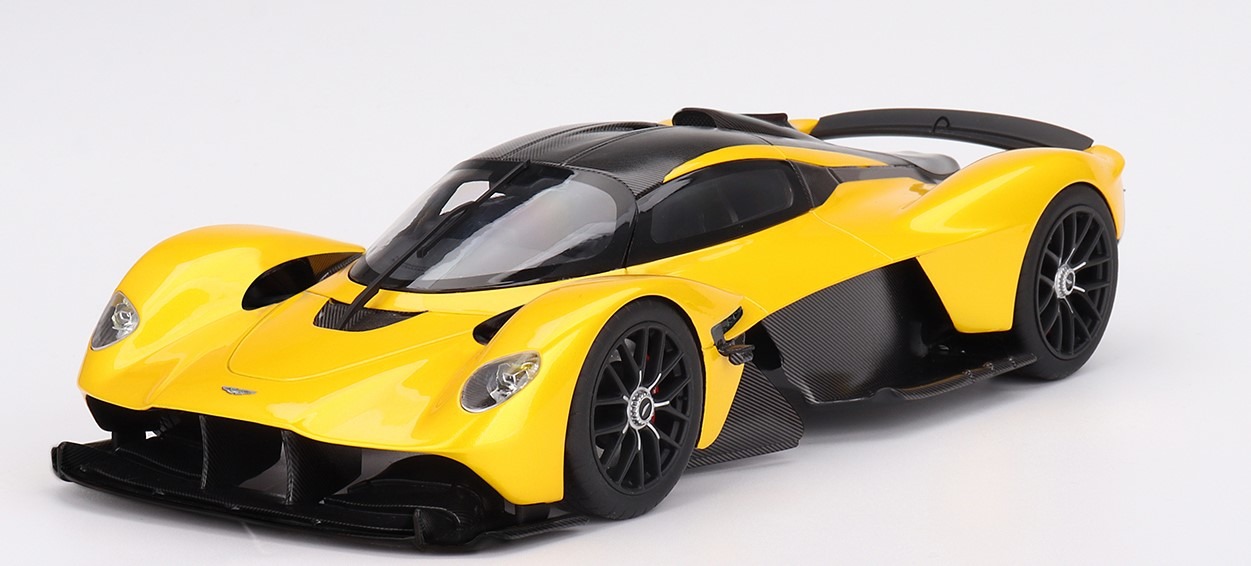 Aston Martin Valkyrie Sunburst Yellow in 1:18 scale by Topspeed