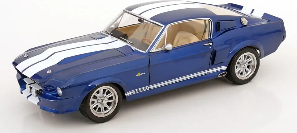 1967 Ford Mustang Shelby GT500 Eleanor Coupe Blue/White in 1:12