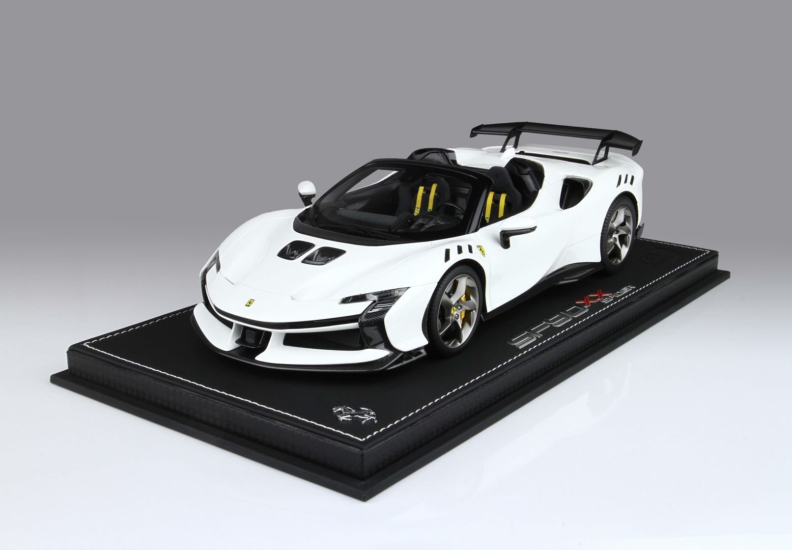 Ferrari SF90 XX Spider White Cervino W/ Yellow Brakes in 1