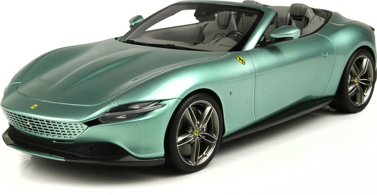 Ferrari Roma Spider 2023 Open Roof Tevere Green in 1:18 scale with 