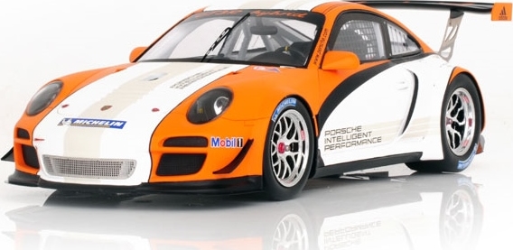 自動車 Spark model GT3 2010 Porsche 911 GT3 R Hybrid Type 997 Year 2010, Orange/White