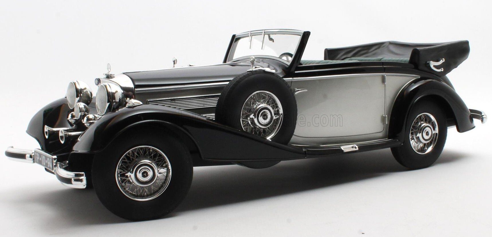 1938 Mercedes Benz 540K Cabriolet B Open Top Black/Silver 1:18 by