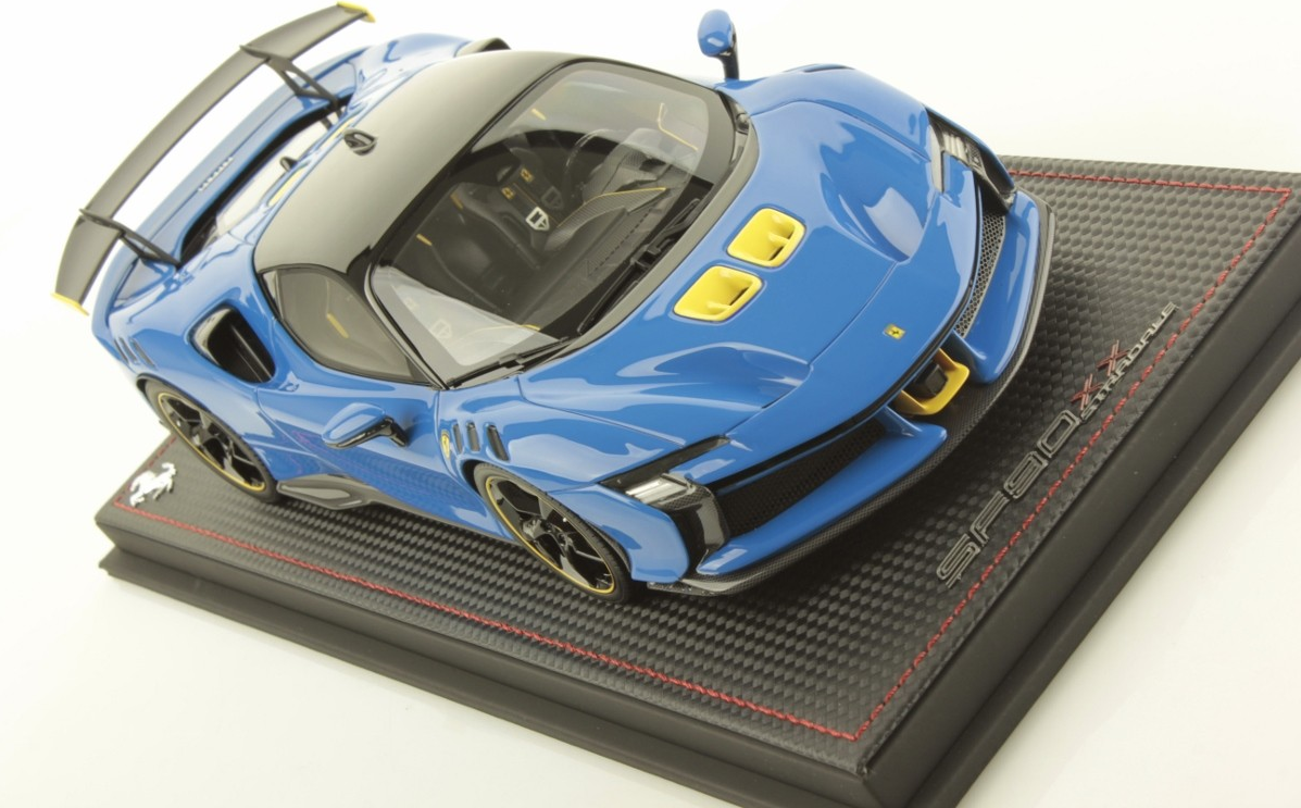 Ferrari SF90XX Stradale Azzurro Dino in 1:18 scale by MR Collection