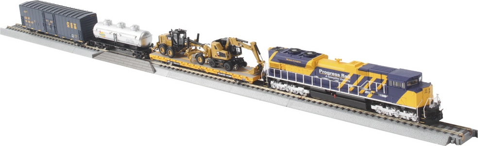  Diecast Masters Caterpillar Progress Rail HO Scale Train Set,  HO Series Cat Trucks & Construction Equipment, 1:87 Scale Model Diecast  Collectible