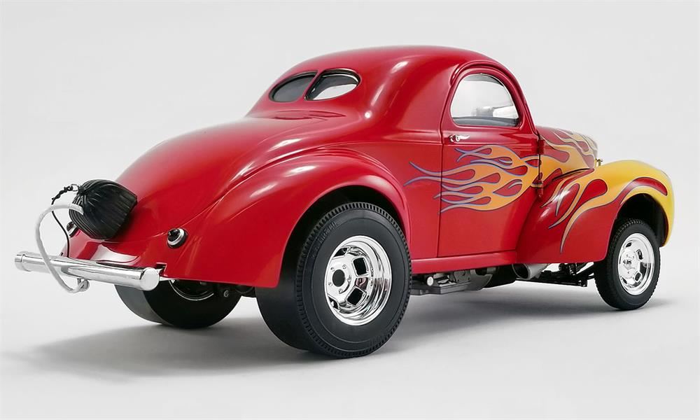 1941 Gasser in Red with Flames Diecast Model by Acme in 118 Scale by