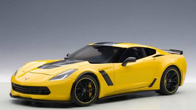 2016 Corvette C7.R Edtion Z06 in Yellow Model in 1:18 Scale by