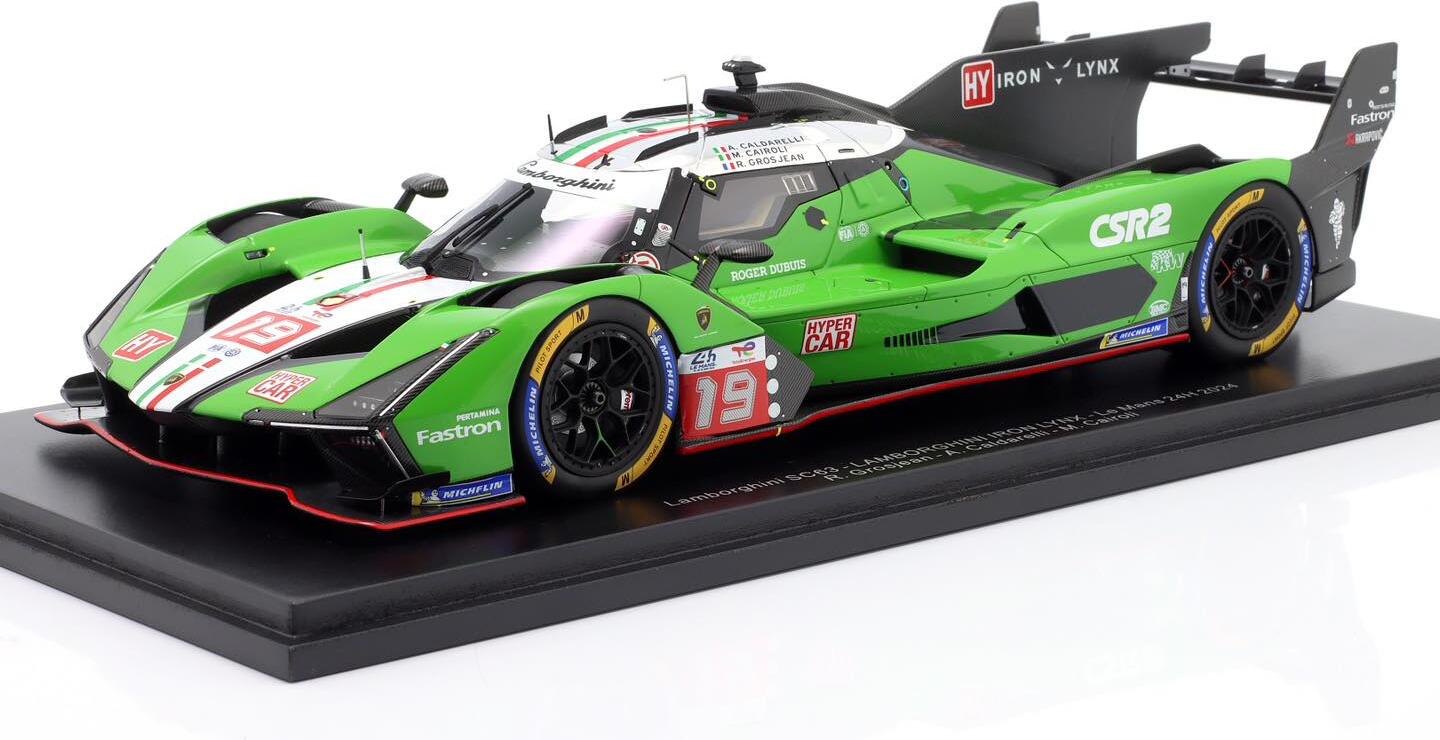 Miniature Spark 1/18 Lamborghini Sc63 #19 Le Mans 2024 - Grosjean/Cairoli - 18S647