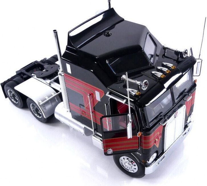 SET CAMION KENWORTH K100 AERODYNE 1976 AZUL METALIC/PLATA CON REMOLQUE A JUEGO ROAD KINGS RK180144 + RK180164 1:18 – COCHES ESCALA 1:18