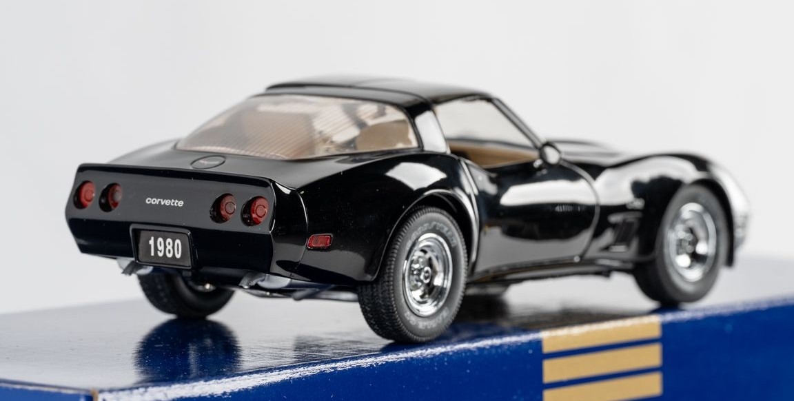 1980 Corvette L-82 in Black Diecast Model Car by The Franklin Mint