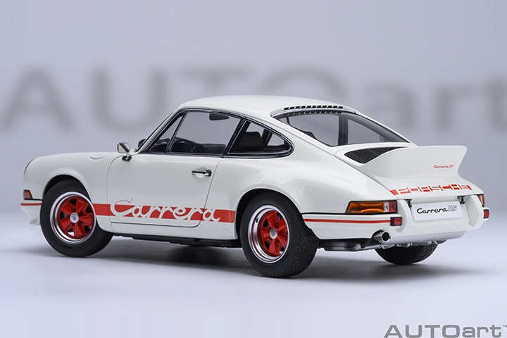 Porsche 911 Carrera 2.7 RS GP White/Red Stripes in 1:18 scale by