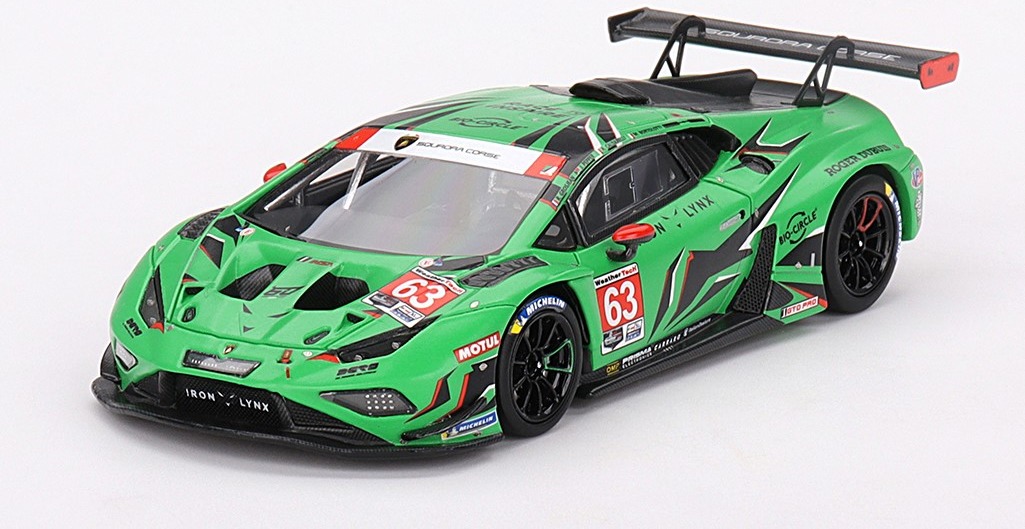 Miniature 1:43 Truescale Lamborghini Huracán GT3 Evo2 #63 Lynx - Daytona 2023 - Neuve
