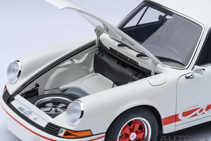 Porsche 911 Carrera 2.7 RS GP White/Red Stripes in 1:18 scale by
