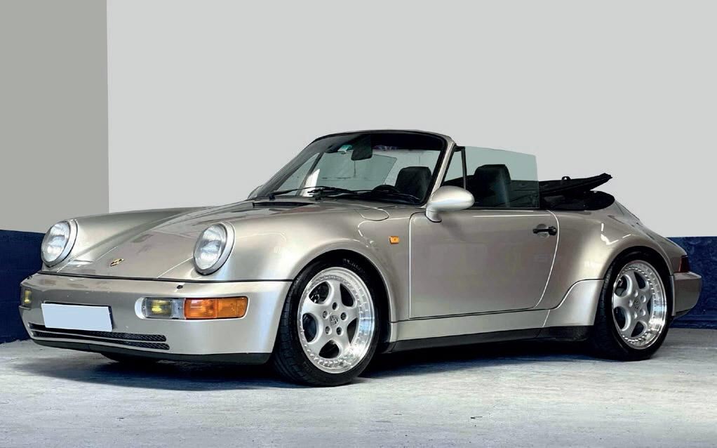 Porsche 911 Turbo Look Cabriolet 1992 Zermatt Silver Metallic in 1