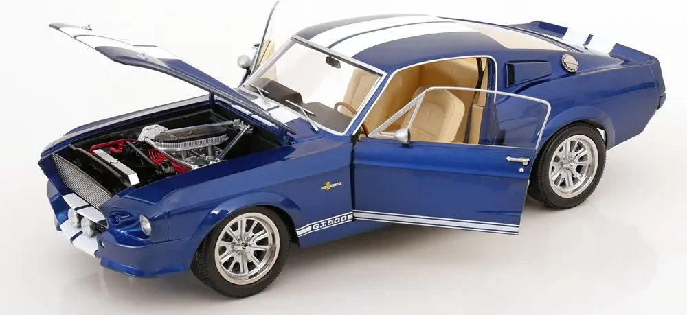 1967 Ford Mustang Shelby GT500 Eleanor Coupe Blue/White in 1:12