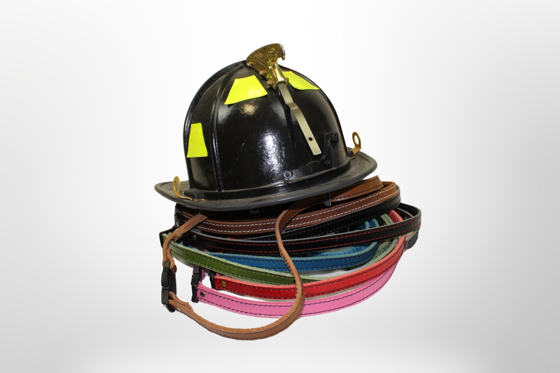 Stitched Leather Fire Helmet Chin Strap by Fully Involved Leatherworks