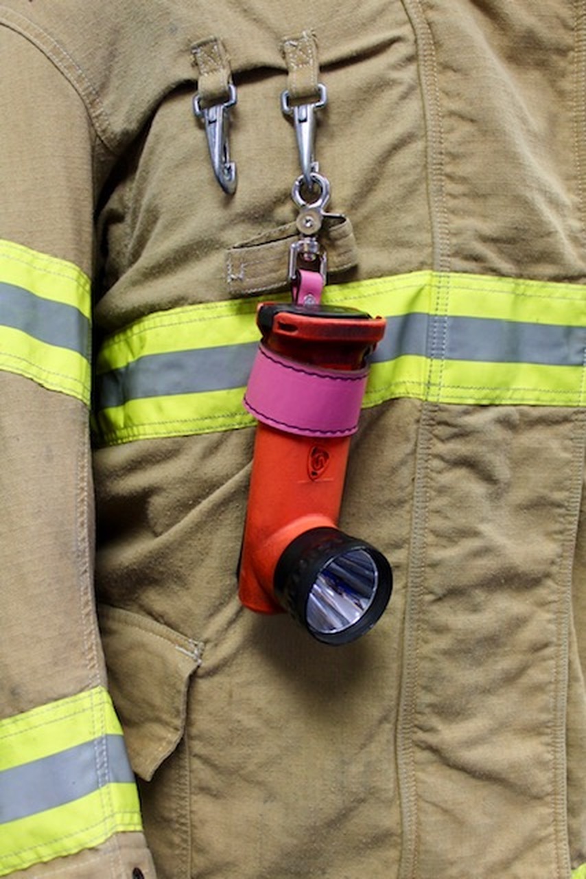 Clearance Leather Firefighter Flashlight Strap by Fully Involved Leatherworks