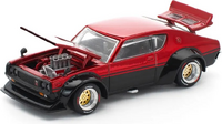 Nissan Skyline KPGC110 Kenmeri Red/Black in 1:64 scale