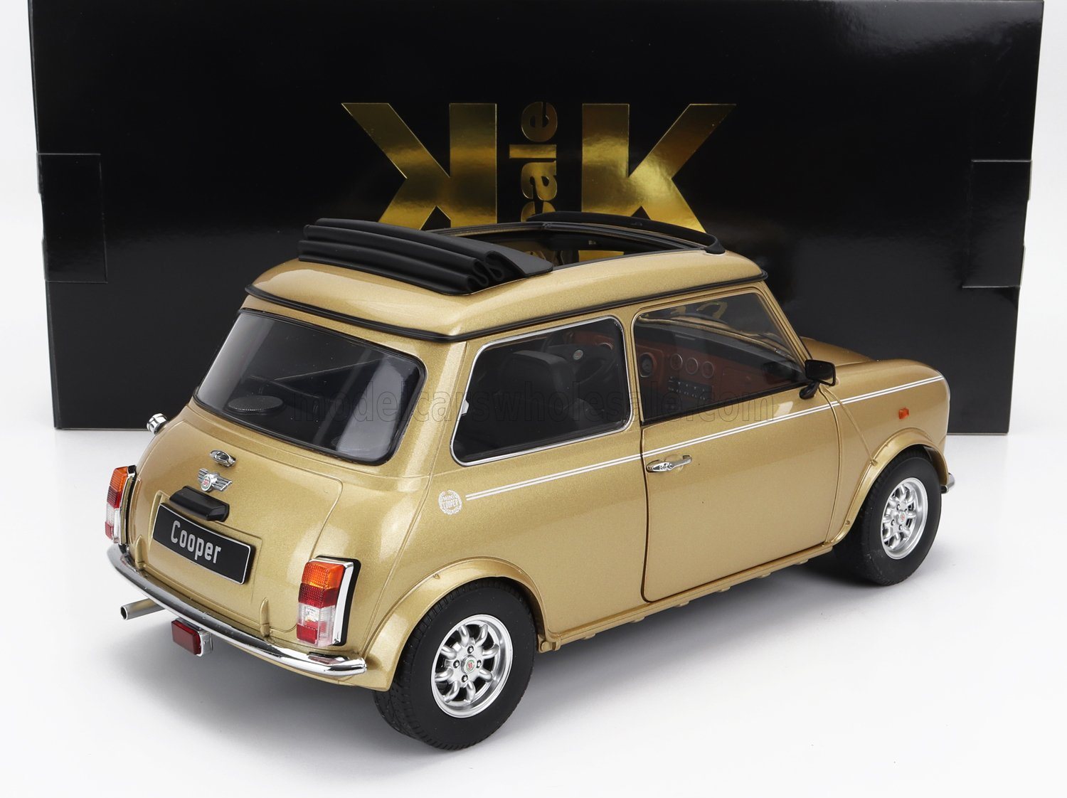 1992 Mini Cooper LHD Gold Metallic/Black in 1:12 scale by KK Diecast