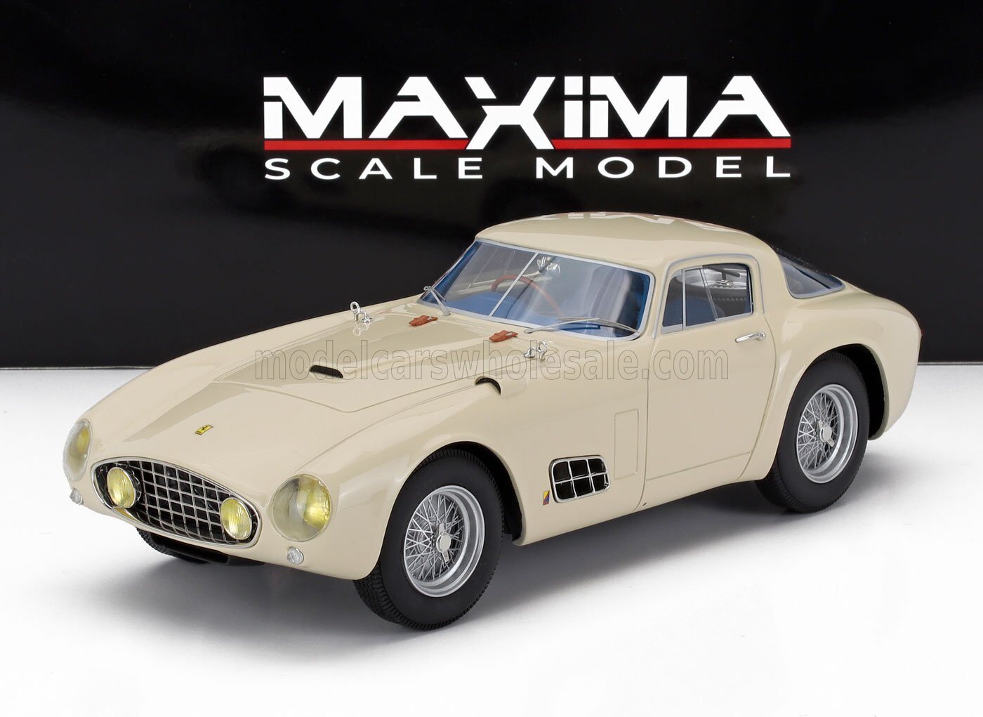 1955 Ferrari 410S Berlinetta by Scaglietti sn0594CM Ivory in 1:18 scale ...
