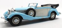 1938 Mercedes Benz 540K Cabriolet B Open Top Light Blue/White in 1:18 scale
