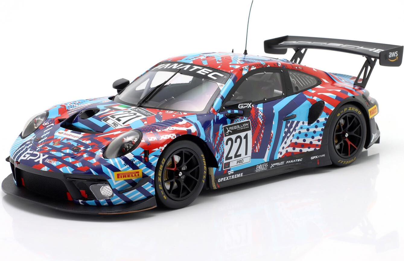 Porsche 911 GT3 R #221 2022 24h Spa Test Days 1:18 scale by IXO